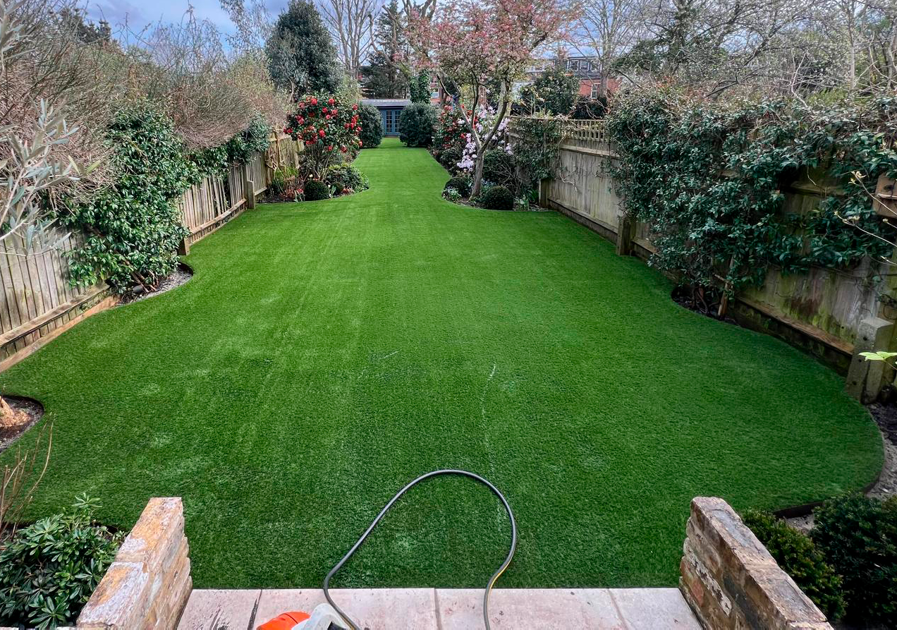 Garden before artificial grass installation
