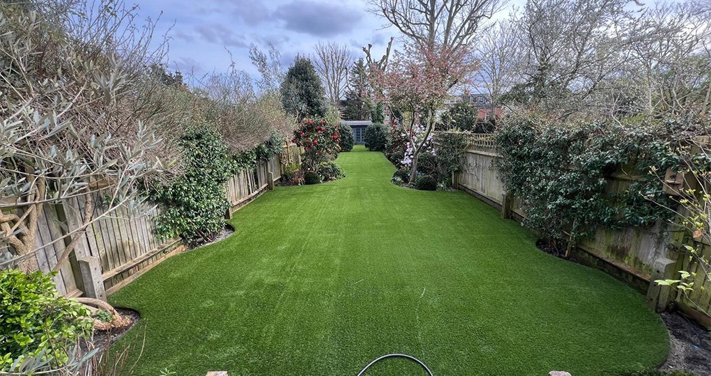 Perfectly installed artificial lawn